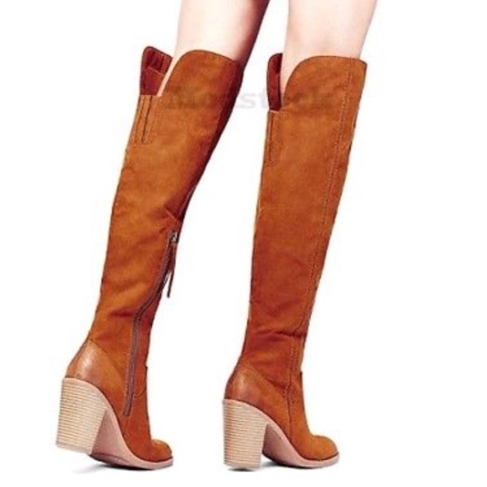 DV Dolce Vita Knee High Cognac Suede Boots
